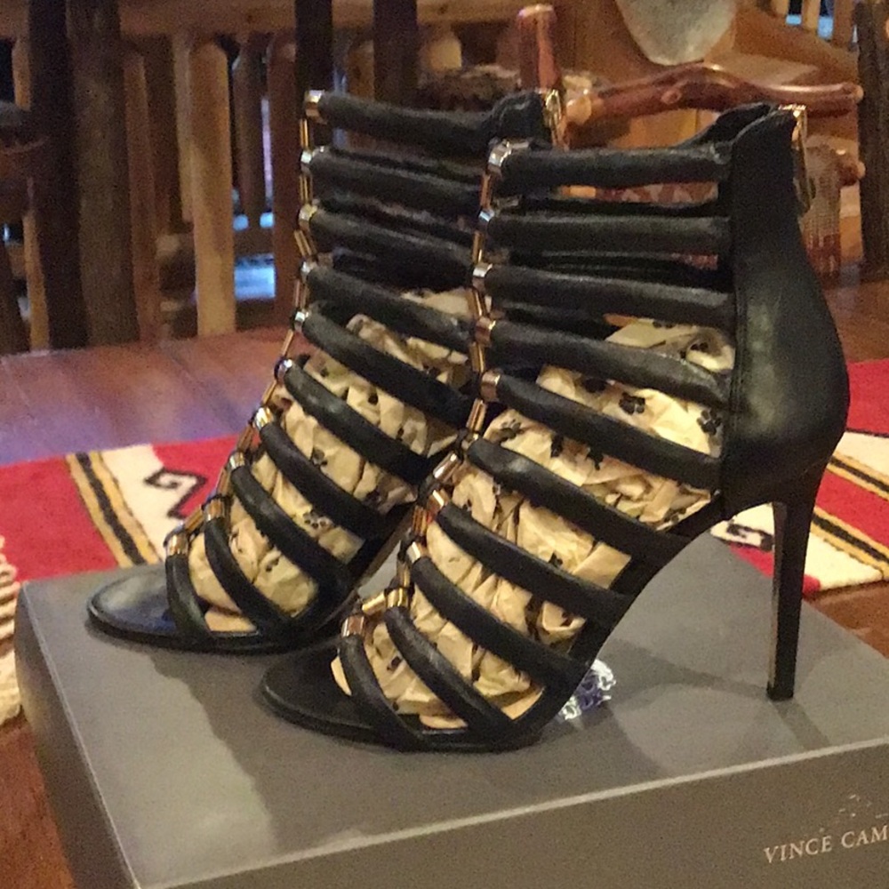 Gorgeous Soft Black and Gold Gladiator Booties